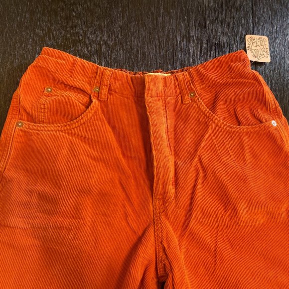 Free People Orange Corduroy Pants - Picture 1 of 5